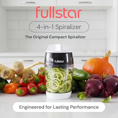 fullstar Plastic 3 In 1 Adjustable Handheld Zucchini Spaghetti Maker Vegetable Spiralizer Slicer With Container, Black - Image 2