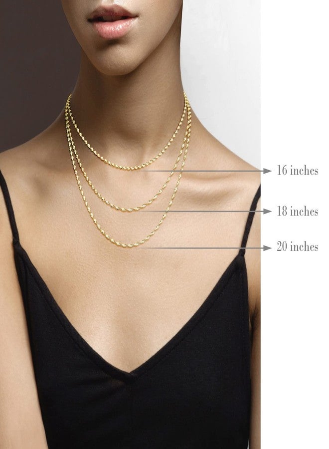 Miabella 925 Sterling Silver Italian Solid 2.5mm Two-Tone Twisted Herringbone Chain Necklace for Women Made in Italy (Length 18 Inches) - Image 5