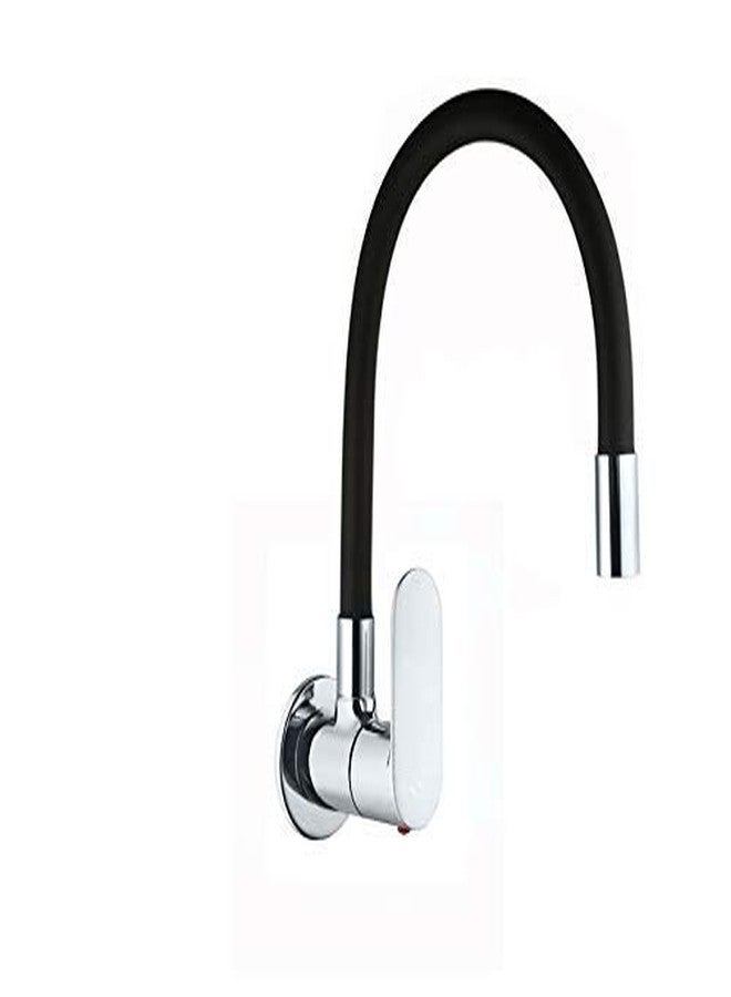 JAGGER Droop Black Flexible Brass Flexible Kitchen Sink Tap for Kitchen Sink, Silicone Swivel Spout with Teflon Tape and Flange - Image 1