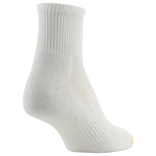 GOLDTOE Women's Half Cushion Sport Quarter Socks with Mesh, 6-Pairs, White, Shoe Size: 6-9 - Image 4
