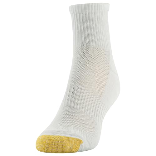 GOLDTOE Women's Half Cushion Sport Quarter Socks with Mesh, 6-Pairs, White, Shoe Size: 6-9 - Image 2