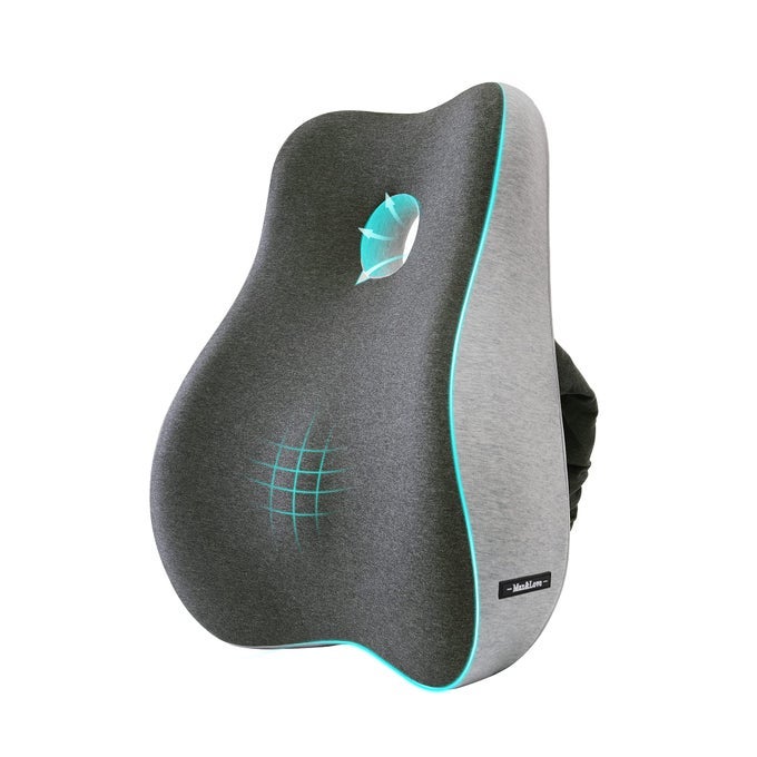 MAXLOVE LUMBAR SUPPORT PILLOW COVER ERGONOMIC DESIGN ORTHOPEDIC BACKREST FOR BACK PAIN RELIEF MEMORY FOAM BACK SUPPORT FOR OFFICE CHAIR COMPUTER CHAIR CAR SEAT RECLINER AND COUCH TWOTONE