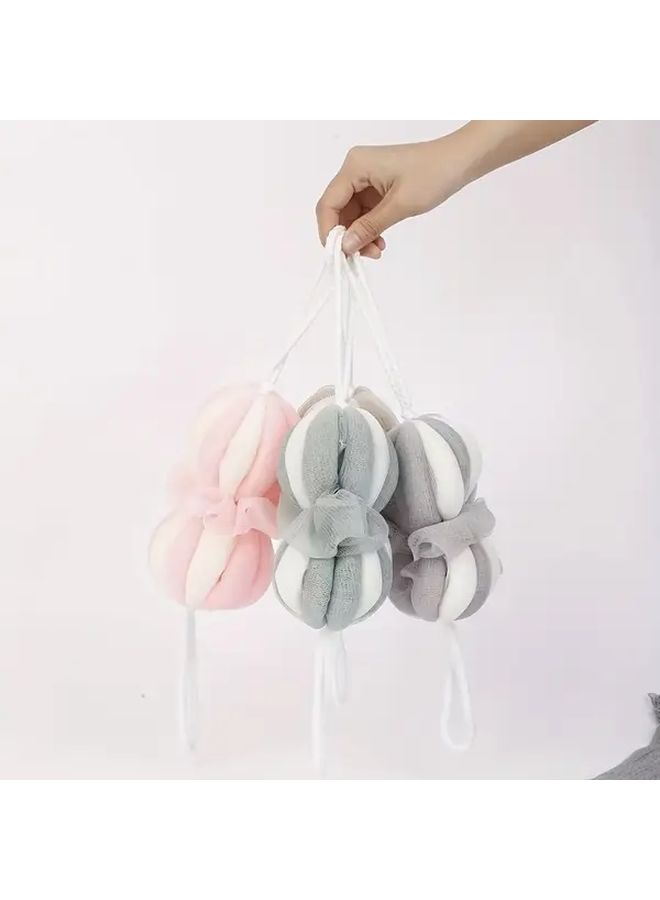 Grey Stretchable Bath Towel for Adults Long Back Scrubber Bath Ball - Image 3