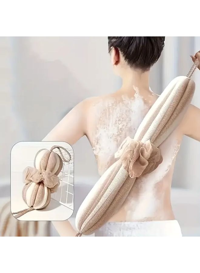 Grey Stretchable Bath Towel for Adults Long Back Scrubber Bath Ball - Image 5
