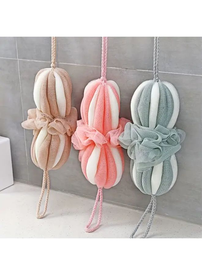 Grey Stretchable Bath Towel for Adults Long Back Scrubber Bath Ball - Image 2