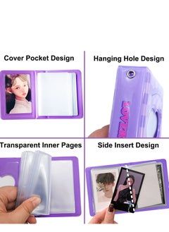 Y&D 3 Inch Mini Photo Album, 2 Pack Hollow Card Binder Album Kpop Holder with Pendant 40 Pockets Pink Blue  - Image 4