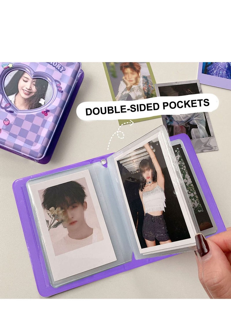 Y&D 3 Inch Mini Photo Album, 2 Pack Hollow Card Binder Album Kpop Holder with Pendant 40 Pockets Pink Blue - Image 5