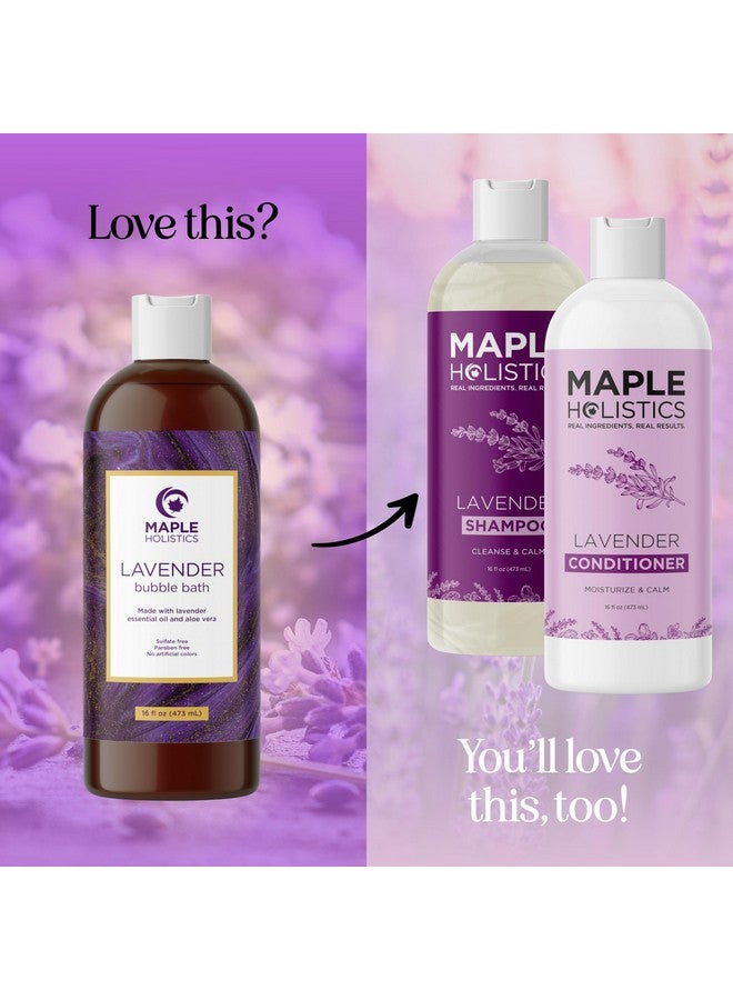 مايبل هوليستكس صابون استحمام الفقاعات الفاخر باللافندر - صابون استحمام الفقاعات العلاجي وزيت استحمام اللافندر الفاخر للبشرة الجافة - حمام فقاعات مرطب ومريح للبالغين مع زيوت العلاج بالروائح للعناية الذاتية - Image 5