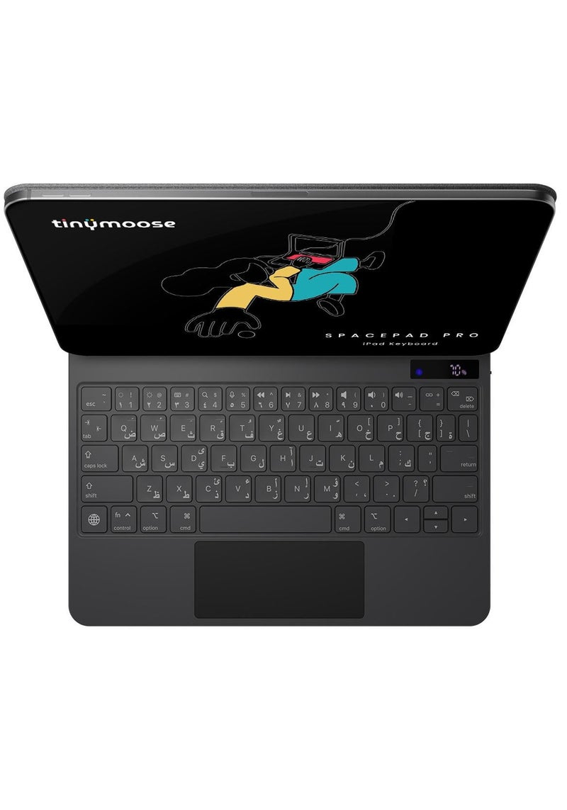 TinyMoose iPad Keyboard & Pencil Pro 2 Bundle — SpacePad Pro Magic Keyboard for iPad Air 11" (2024–2025) / iPad Air 5 & 4 / iPad Pro 11" (2018–2022) with Arabic/English Backlit Keys, 5-Way Multi-Touch Touchpad, LED Battery Display, 7-Color Backlit, Adjustable Stand + Pencil Pro 2 iPad Pen for All iPad Models 2018–2026 - Image 2