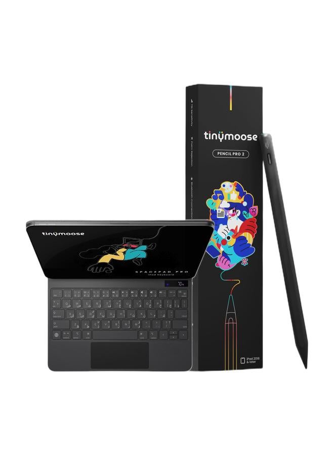 TinyMoose iPad Keyboard & Pencil Pro 2 Bundle — SpacePad Pro Magic Keyboard for iPad Air 11" (2024–2025) / iPad Air 5 & 4 / iPad Pro 11" (2018–2022) with Arabic/English Backlit Keys, 5-Way Multi-Touch Touchpad, LED Battery Display, 7-Color Backlit, Adjustable Stand + Pencil Pro 2 iPad Pen for All iPad Models 2018–2026 - Image 1