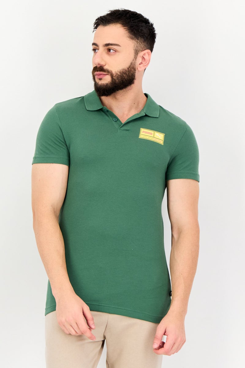 PUMA Men Sportswear Fit Short Sleeve Outdoor Polo Shirt, Green - Image 1