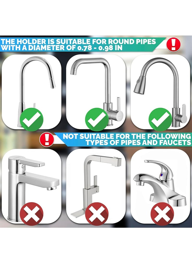 yIFeNG Sink Drain Rack Sponge Storage, 2024 New Kitchen Sink Faucet Organizer, Adjustable Detachable Sponge Holder for Kitchen Faucet, Sink Drain  - Image 4