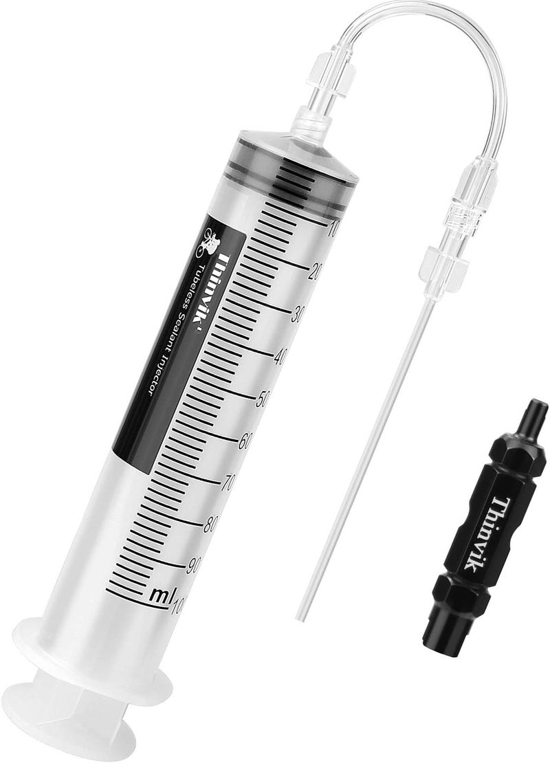 Thinvik 3.5 oz/100ML Tubeless Sealant Injector for Stans No Tubes sealant.BikeTubeless Sealant Syringe for Presta Schrader Valve Core Removal Tool and Other sealants - Image 2