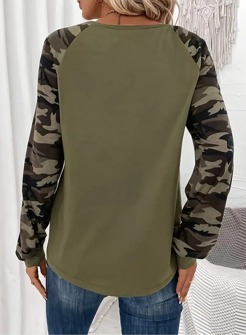 Womens Casual T Shirt Olive Color The Sleeves Soft Cotton Fabric Long Sleeves And A Round Neck Collar Ldeal For Home Club Outdoor Sports Activities With Family Or On A Break With Friends Suitable For Fall Spring And Summer Size XXL  - Image 2