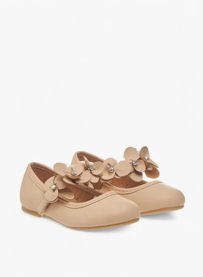 فلورا بيلا من شو إكسبرس حذاء باليرينا بناتي بتطريز زهور وإغلاق بشريط لاصق