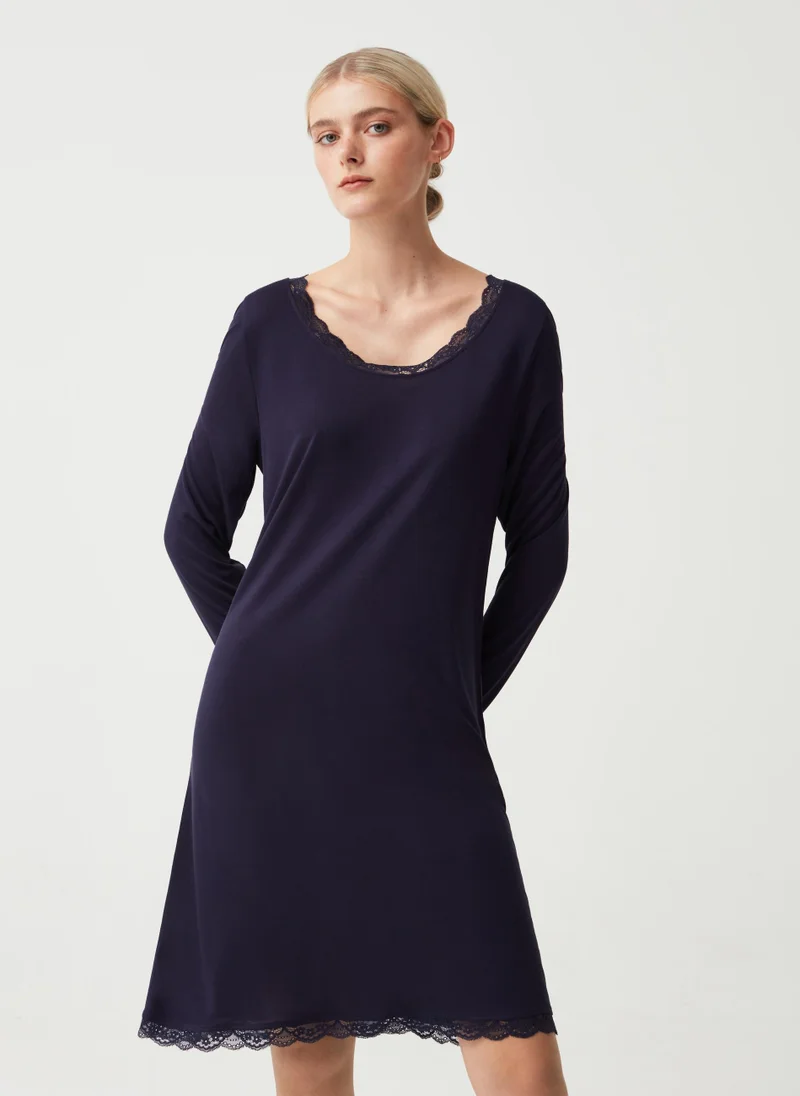 Ovs Ovs Viscose Nightdress With Lace