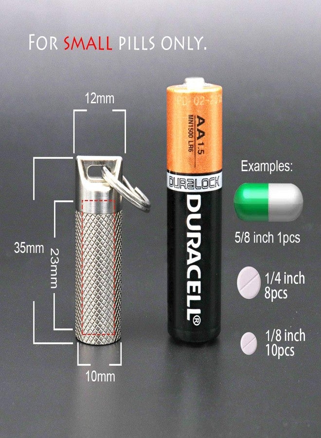 Haxtec Small Pill Box Titanium Pill Fob Necklace Nitro Mini Waterproof Pill Holder Lightweight Survival Case Keychain Pill Case Necklace for Men & Women Stocking Stuffers Christmas Gifts - Image 3