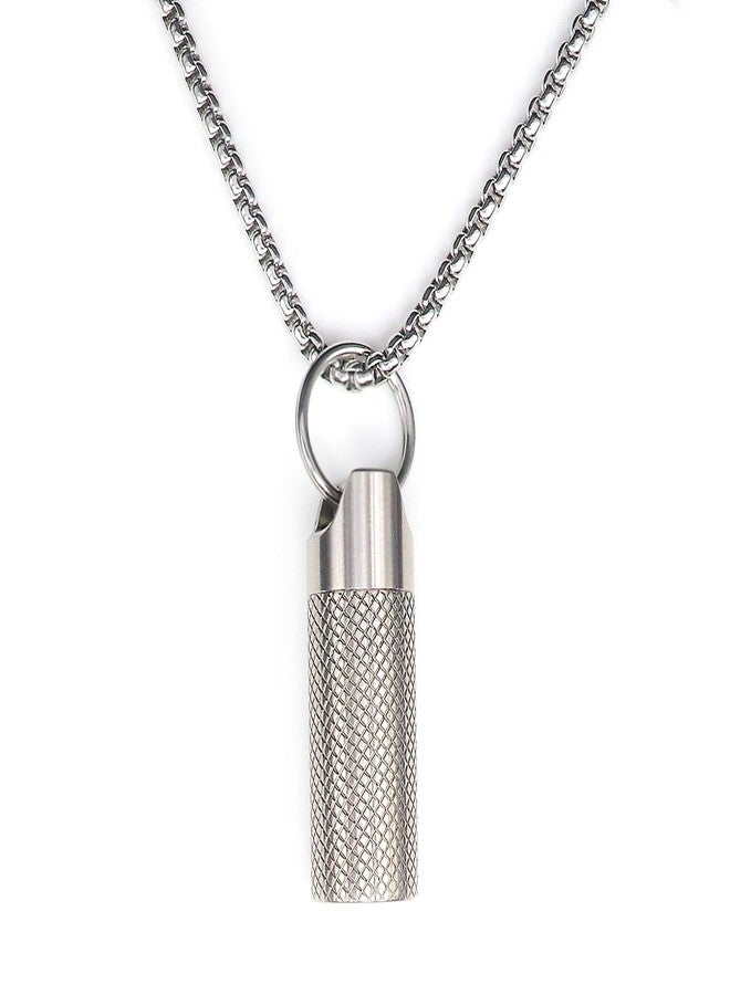 Haxtec Small Pill Box Titanium Pill Fob Necklace Nitro Mini Waterproof Pill Holder Lightweight Survival Case Keychain Pill Case Necklace for Men & Women Stocking Stuffers Christmas Gifts - Image 1