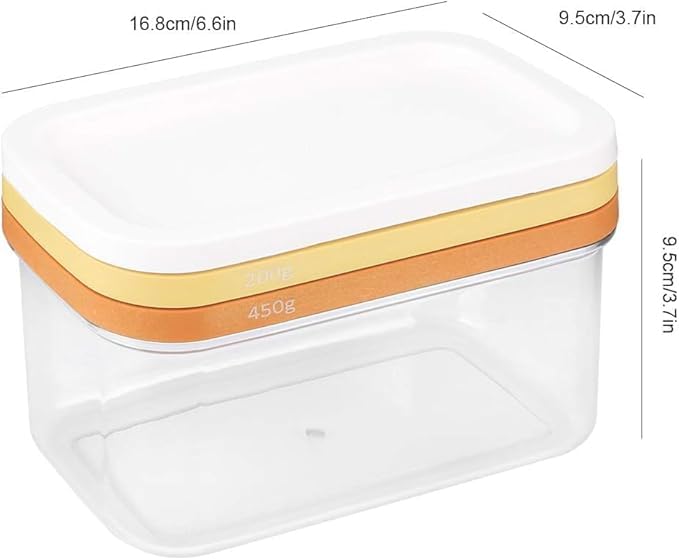Vroxy Butter Container Butter Box Butter Case for Countertop or Fridge Plastic Rectangle Butter Keeper with Cutter Easy Cutting and Storage with Lid (1Pcs) - Image 2