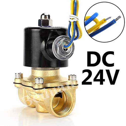 Beduan Brass Electric Solenoid Valve, 1/2" 24V Air Valve Normally Colsed for Water Air Gas Fuel Oil - Image 2