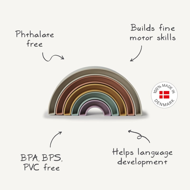 mushie Rainbow Stacker Toy | Made in Denmark (Sol) - Image 2