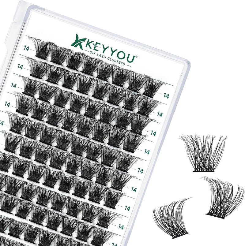 مجموعات رموش 96 قطعة رموش فردية D Curl 12 مم مجموعات رموش رموش كثيفة خفيفة ناعمة ومريحة سهلة DIY في المنزل (Y23, D-12 mm) - Image 1