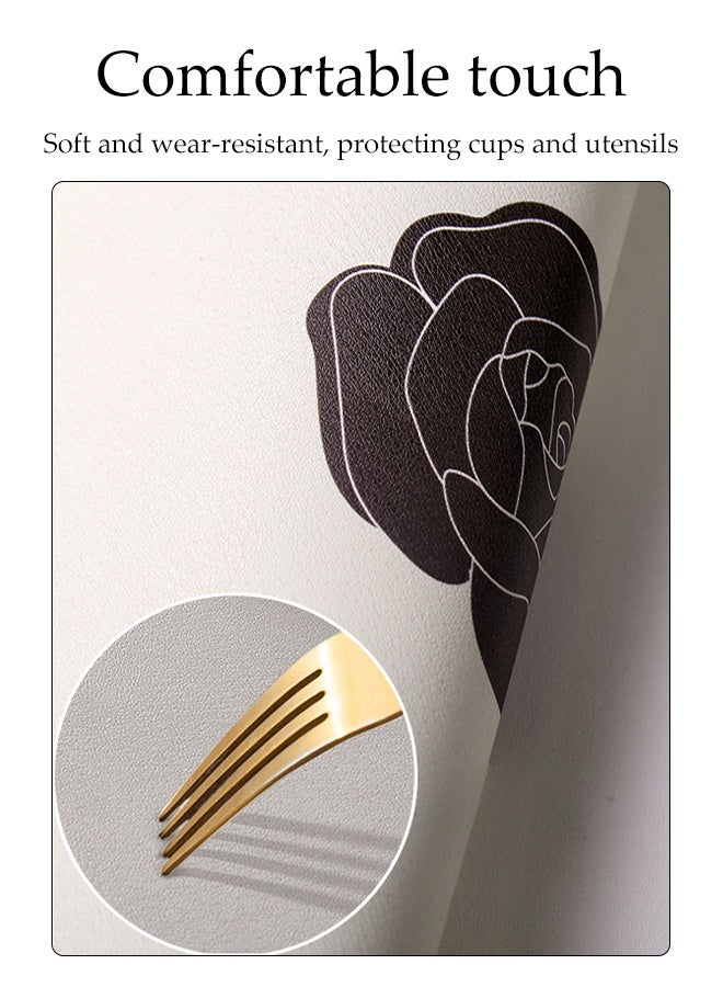 DUNISO Kitchen Drain Mat，Diatom Mud Drainage Pad，Dishwashing Mat, Insulation Mat，Tea Cup Cushion，Anti Fouling and Anti Slip，Can Be Used in Kitchens, Restaurants and Bars，30*40CM，Palace Lantern Edging，Light Grey - Image 5