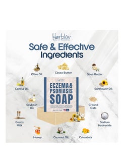 Herblov Eczema Soap Bar for Face and Body – All Natural Dermatitis, Psoriasis Treatment for Dry Itchy Sensitive Skin Relief – Gentle Detoxifying, Healing, Anti-Itch, Oatmeal Goat Milk Wash for Kids, & Adults  - Image 3