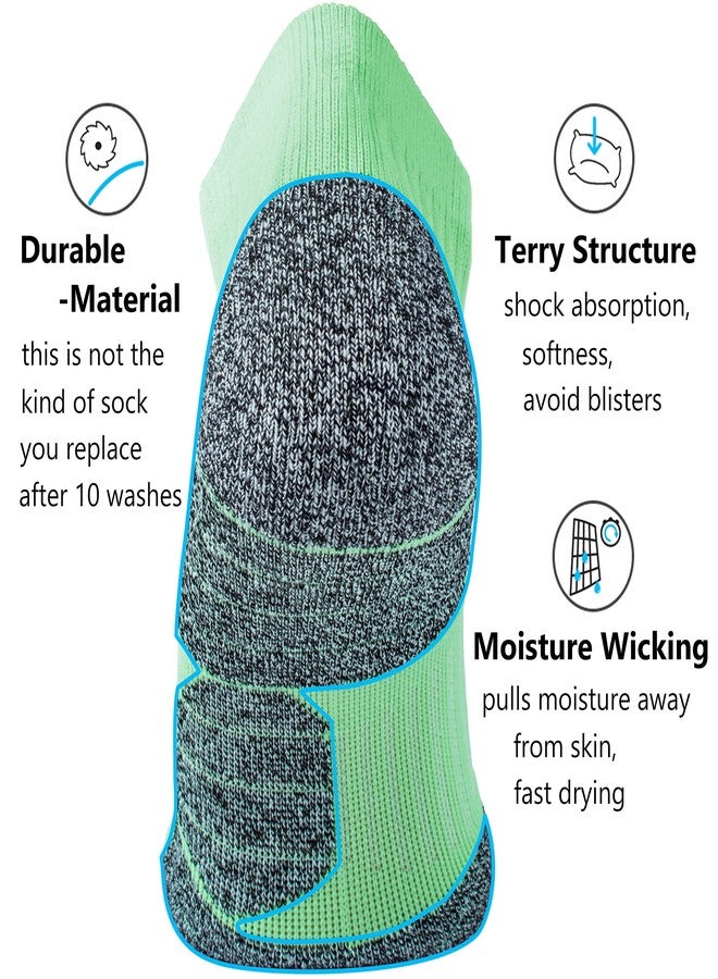 CWVLC Unisex Cushioned Compression Athletic Ankle Socks Multipack, 6-pairs Purple Light-green White, S (5-7 W US/ 3.5-5.5 M US) - Image 4