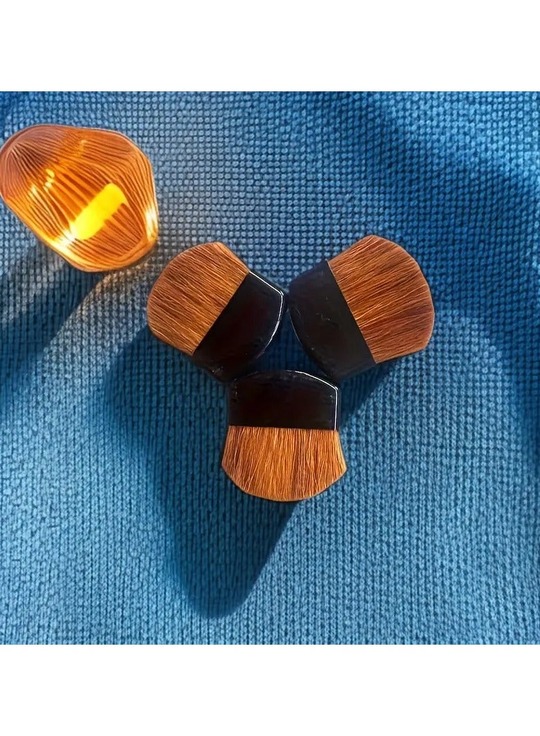 يوكانبي 3 قطع فرشاة أحمر خدود مسطحة - فرشاة مكياج كثيفة لتطبيق كريم الأساس، أداة تجميل احترافية - Image 1