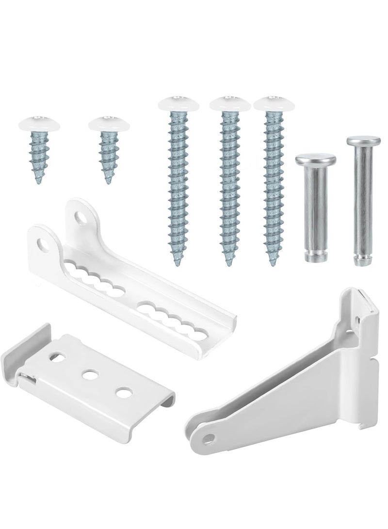 Door Closer Replacement Parts Kit, Screen Door Closer Bracket Storm Door Parts with Brackets Pins and Mounting Screws for Andersen Draft Door Parts White - Image 1