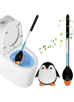 promass Adorable Penguin-Shaped Toilet Brush Set | Flexible Silicone Bristles for Deep Cleaning | Creative Bathroom Cleaning Tool with Holder | Idea for Household Cleaning