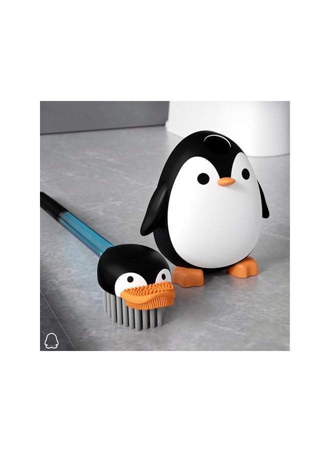 PROMASS - promass Adorable Penguin-Shaped Toilet Brush Set | Flexible Silicone Bristles for Deep Cleaning | Creative Bathroom Cleaning Tool with Holder | Idea for Household Cleaning - Image 1