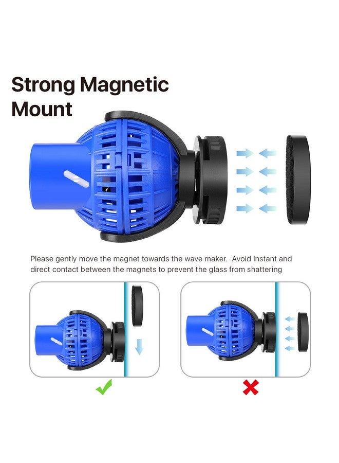 Flexzion Submersible Wave Maker 360 Degree Circulation Pump w/Magnetic Mount & Adjustable Flow Rate for Aquarium Fish Marine Coral Reef Tank Pools Fresh Salt Water -1100Gph - Image 5