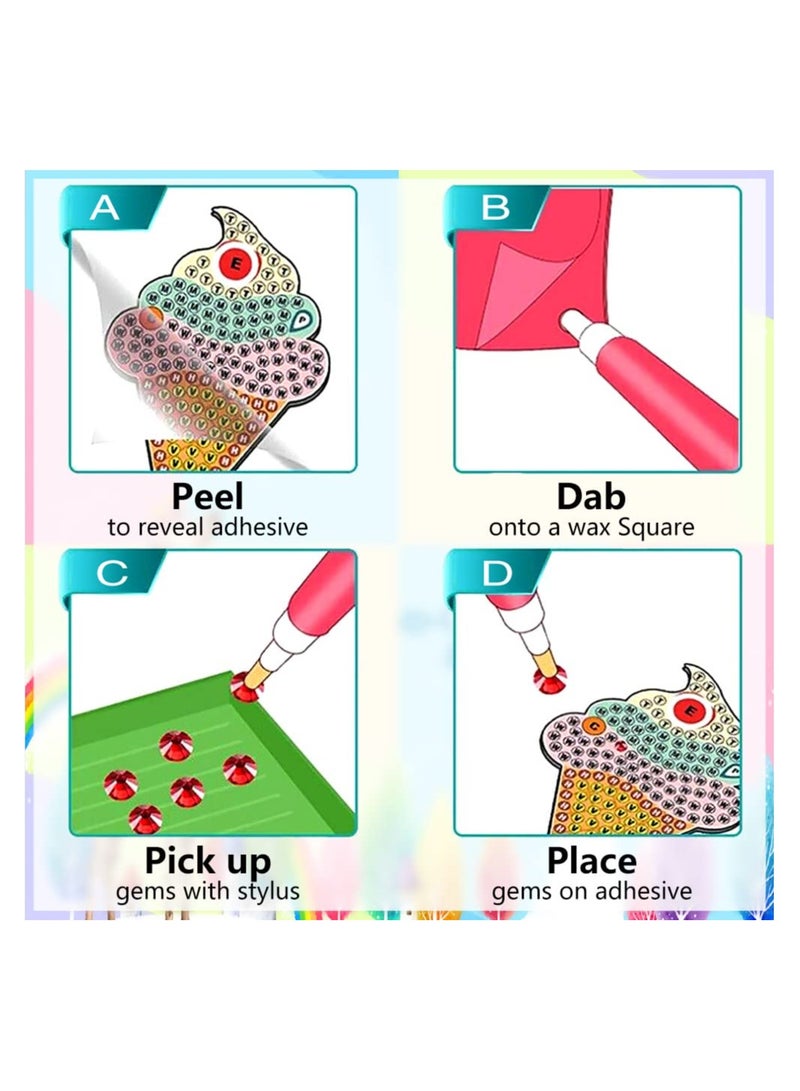 KASTWAVE Butterfly Flower Diamond Painting Kits for Kids, 4Pcs Window Arts and Crafts 5D Gem Sticker Gems Paint Sets Gifts for Girls Boys - Image 5