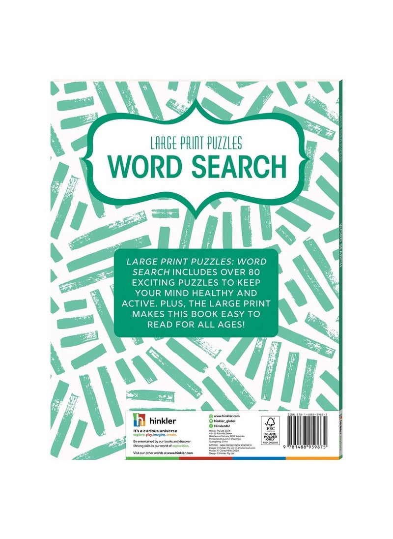 Hinkler - Hinkler Large Print Puzzles – Word Search Edition, Easy-to-Read Word Search Puzzle Book for Adults, Includes Fun and Challenging Word Search Puzzles - Image 1