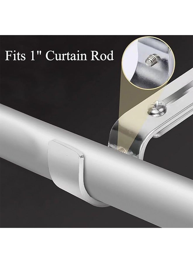 2Pcs Curtain Rod Brackets for Adjustable Premium Rod Bracket for Walls Curtain Rod Holder Window Curtain Rod Support Hanger Heavy Duty Curtain Rod Brackets Holders (Silver) - Image 2