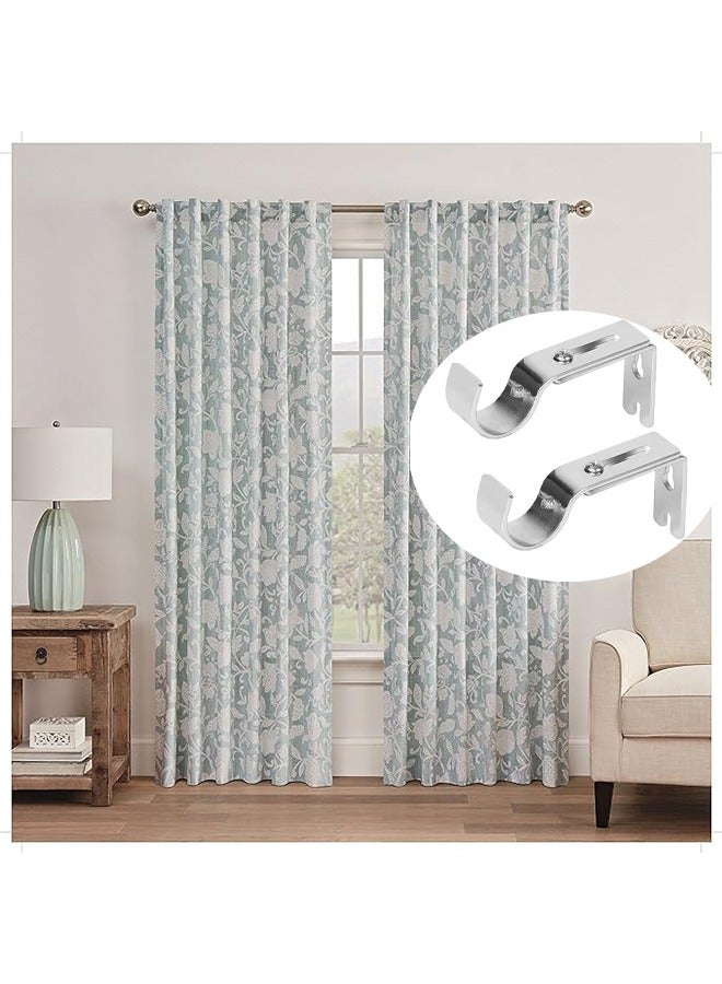 2Pcs Curtain Rod Brackets for Adjustable Premium Rod Bracket for Walls Curtain Rod Holder Window Curtain Rod Support Hanger Heavy Duty Curtain Rod Brackets Holders (Silver) - Image 4