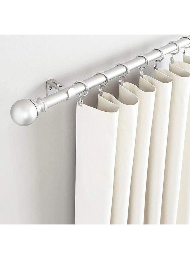 2Pcs Curtain Rod Brackets for Adjustable Premium Rod Bracket for Walls Curtain Rod Holder Window Curtain Rod Support Hanger Heavy Duty Curtain Rod Brackets Holders (Silver) - Image 3
