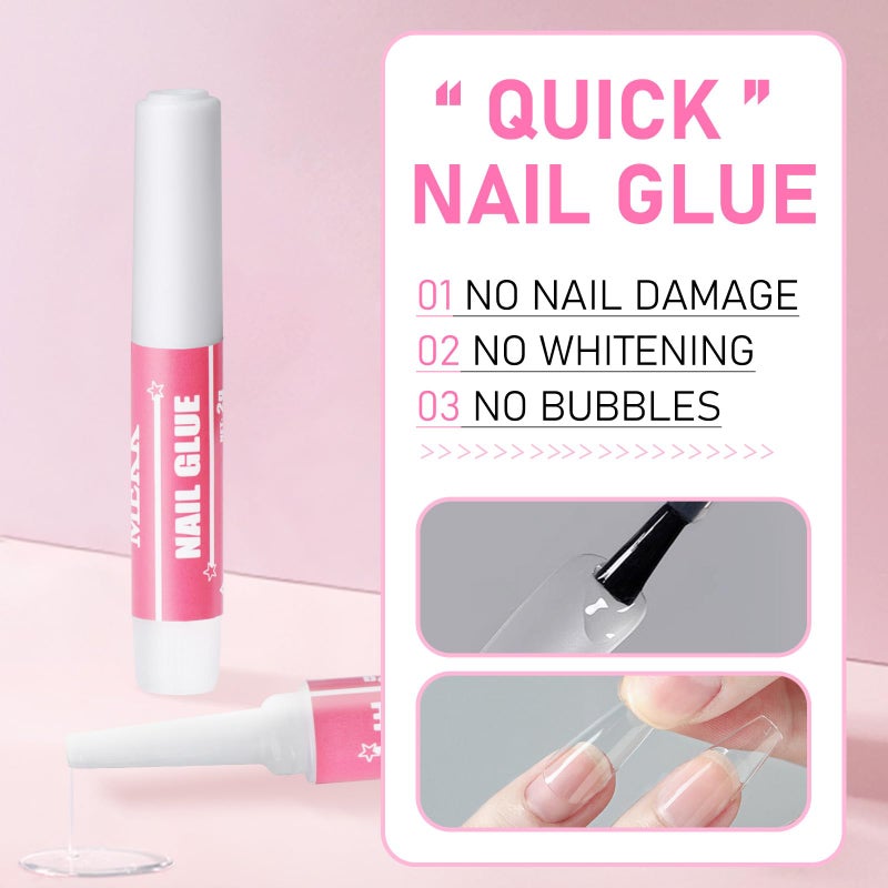 MEKK Nail Glue,Super Strong Nail Glue for Acrylic Nails,Long Lasting Nail Glue for Press Ons,Professional Nail Tip Glue Nail Tech Supplies Adhesive Press On Nail Glue for Nail Tips 0.07OZ/PCS(12PCS - Image 3