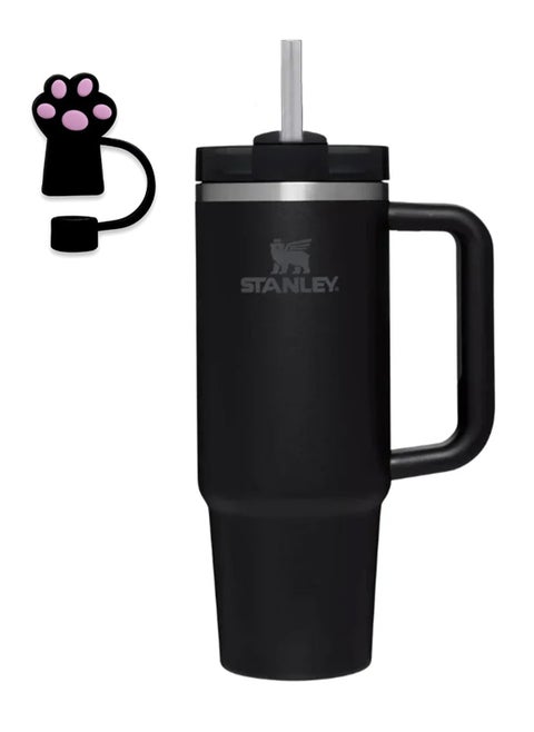 Stanley Quencher H2.0 FlowState Stainless Steel Vacuum Insulated Tumbler with Lid and Straw for Water, Iced Tea or Coffee, Smoothie and More, Black