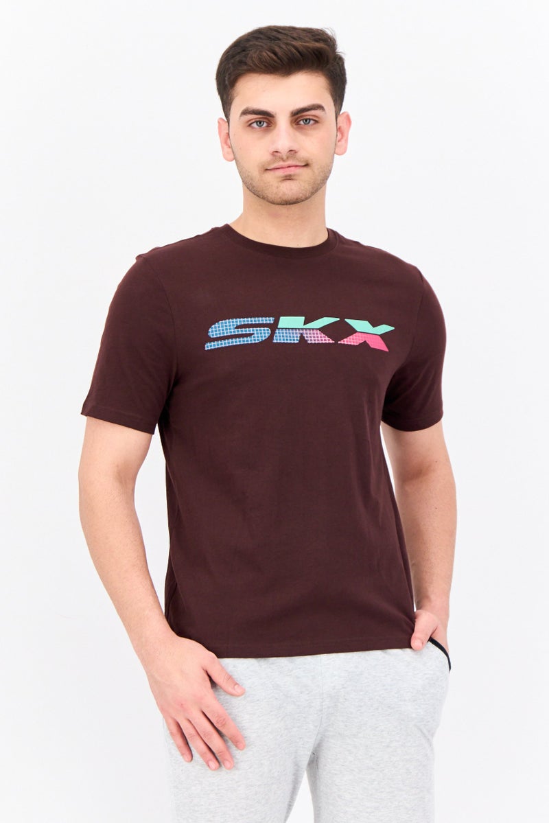 SKECHERS Men Sportswear Fit Short Sleeves Training T-shirt, Dark Burgundy - Image 1