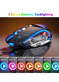 KASTWAVE Gaming Mouse USB Wired RGB Backlit Silent Click Gamer Mouse with 4 Adjustable DPI Up to 3200, Comfortable Grip Ergonomic Optical Gaming Mice for Laptop PC Gamer Computer  - Image 3
