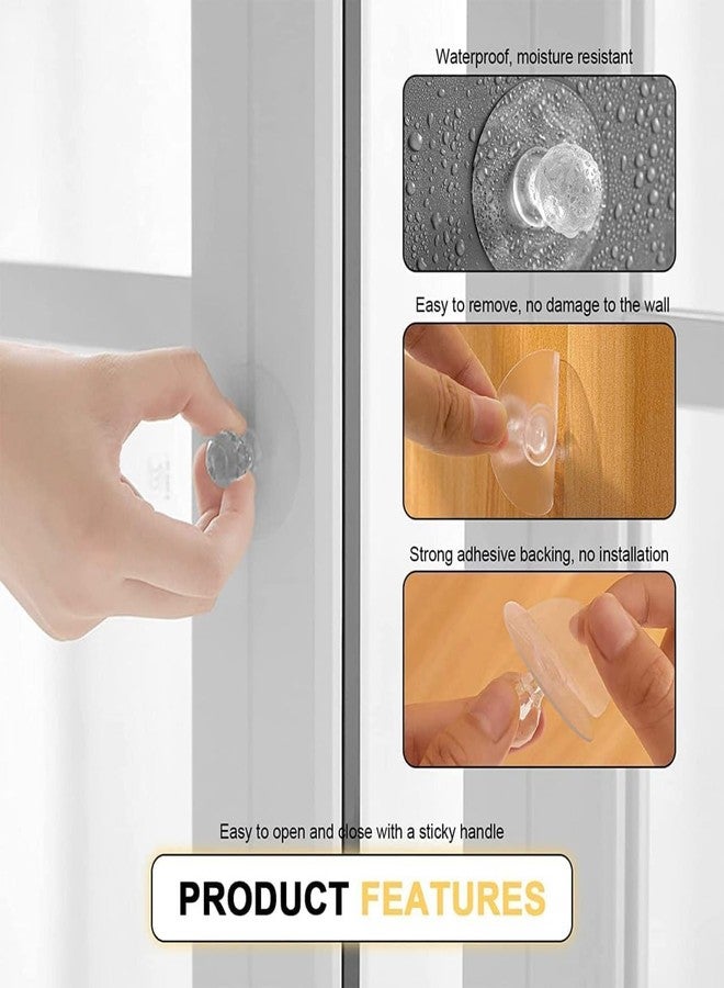 GREECHO Diamond Handle Acrylic Strong Sticky Pull Hook Cabinet Knob Clear Diamond Shape Hooks Stick on Knobs Pulls Handle for Wardrobe, Cupboard [ Pack of 10 ] - Image 5