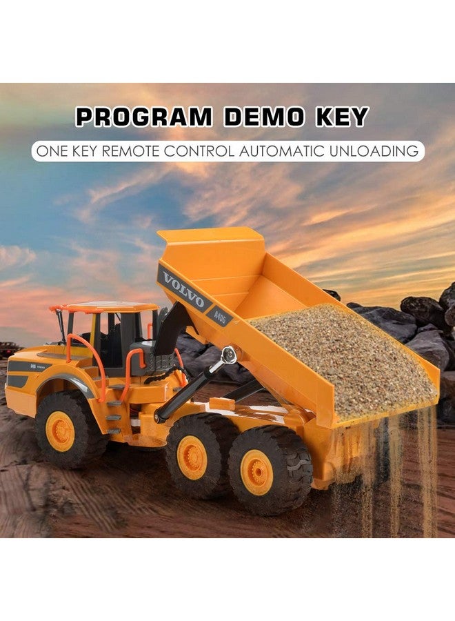 DOUBLE E Volvo RC Dump Truck Toy for Kids, Articulated Hauler, Remote Control Construction Toys Vehicles with Lights, Birthday Gifts Ideas for Boys Age 6 7 8 9 10 Year Old and up - Image 3