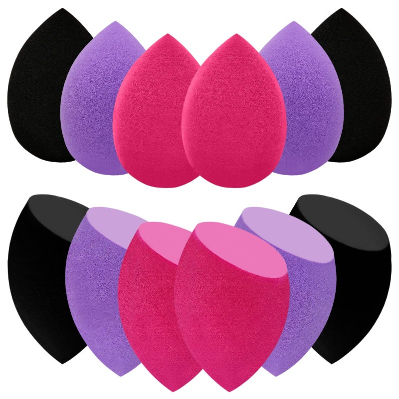 12 Pieces Professional Makeup Sponge SetLatex Free Flawless Soft Setting Face PuffsMulticolor Makeup Blending Sponge Cosmetic Applicator for PowderLiquidFacial Makeup Tools