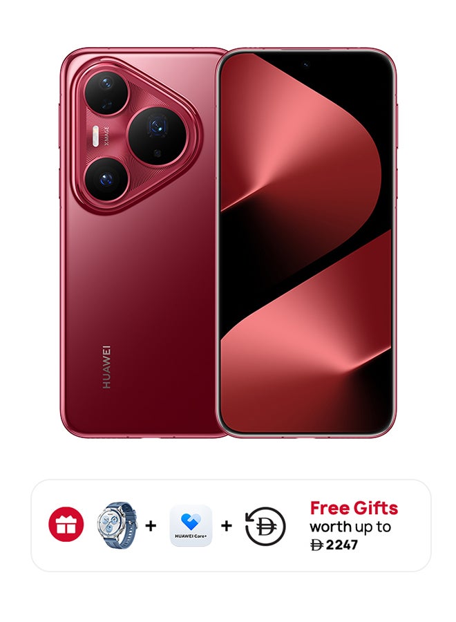 HUAWEI Pura 80 Pro Dual SIM Glazed Red 12GB RAM 512GB + Huawei Watch GT5 + 15 months Huawei Care+ - Middle East Version - Image 1