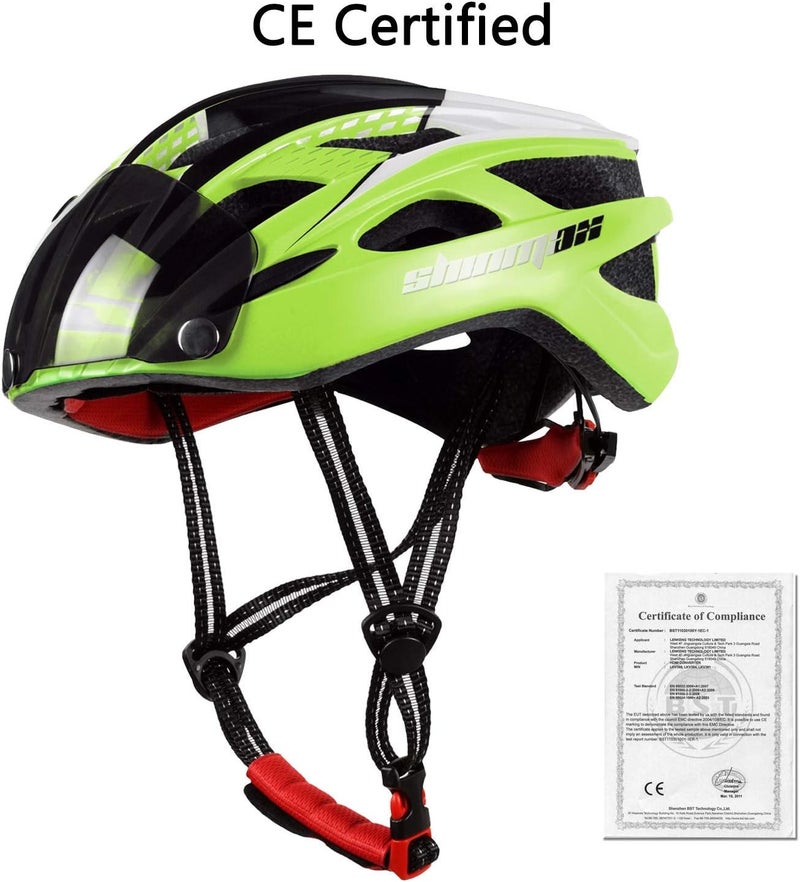 Shinmax Easy assemble Shinmax Bicycle Helmet with LED Lighting, Bicycle Helmet with Safety Light, Magnetic Bicycle Helmet and Removable Screen Roller Visor Ski Snowboard Helmet for Men Women NR-096 KSA market popular practical build - Image 2