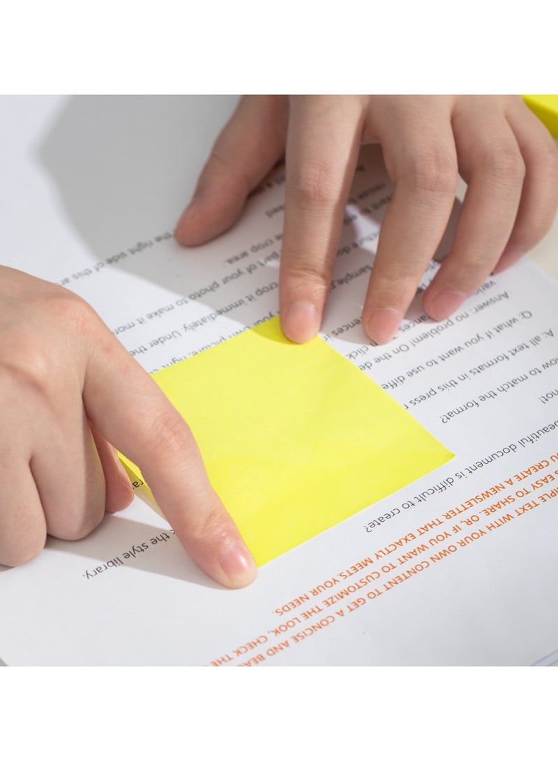 Deli ملاحظات لاصقة دلي EA02302، ورق 75 جرام، 76×76 مم، أصفر فوسفوري، برتقالي، أخضر، 100 ورقة، ألوان نيون، لاصق قوي، قابل لإعادة التمركز، ترميز الألوان ومشاركة الأفكار - Image 4