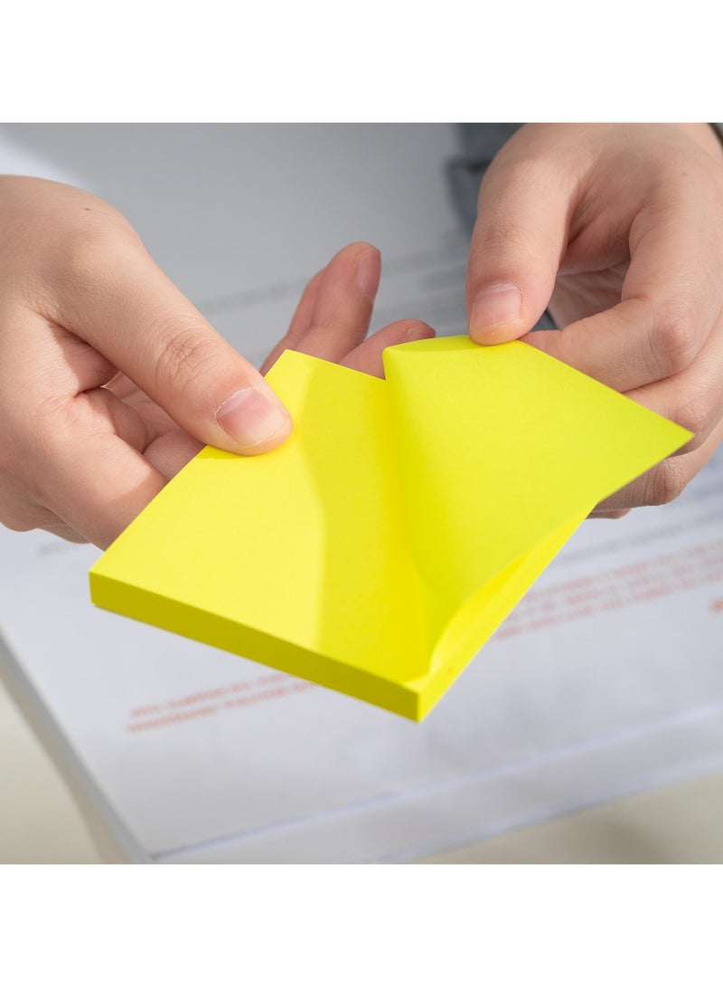 Deli ملاحظات لاصقة دلي EA02302، ورق 75 جرام، 76×76 مم، أصفر فوسفوري، برتقالي، أخضر، 100 ورقة، ألوان نيون، لاصق قوي، قابل لإعادة التمركز، ترميز الألوان ومشاركة الأفكار - Image 3